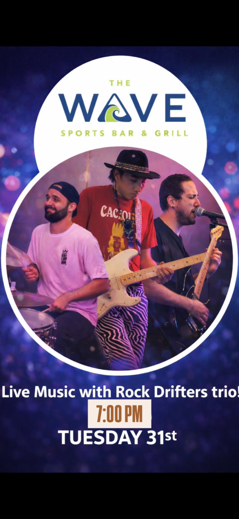 LIVE MUSIC WITH ROCK DRIFTERS POWER TRIO